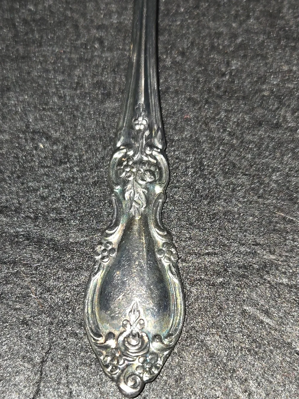 Oneida Silver Ornate Three-Tine Serving Fork